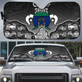 Torres Strait Islander Flag Auto Sun Shade Dhari Indigenous Dotwork Pattern Art