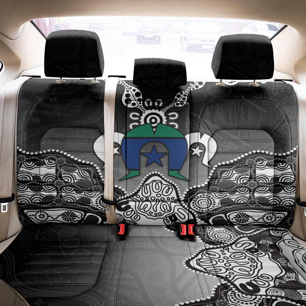 Torres Strait Islander Flag Back Car Seat Cover Dhari Indigenous Dotwork Pattern Art