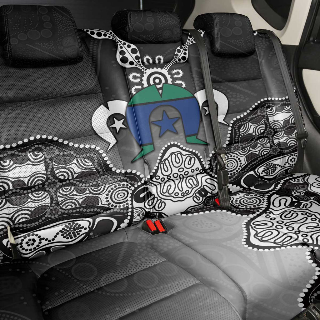 Torres Strait Islander Flag Back Car Seat Cover Dhari Indigenous Dotwork Pattern Art