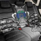 Torres Strait Islander Flag Back Car Seat Cover Dhari Indigenous Dotwork Pattern Art