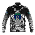 Torres Strait Islander Flag Baseball Jacket Dhari Indigenous Dotwork Pattern Art