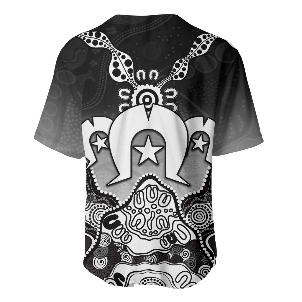 Torres Strait Islander Flag Baseball Jersey Dhari Indigenous Dotwork Pattern Art