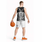 Torres Strait Islander Flag Basketball Jersey Dhari Indigenous Dotwork Pattern Art
