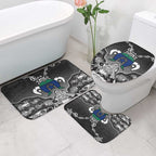 Torres Strait Islander Flag Bathroom Set Dhari Indigenous Dotwork Pattern Art