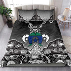 Torres Strait Islander Flag Bedding Set Dhari Indigenous Dotwork Pattern Art