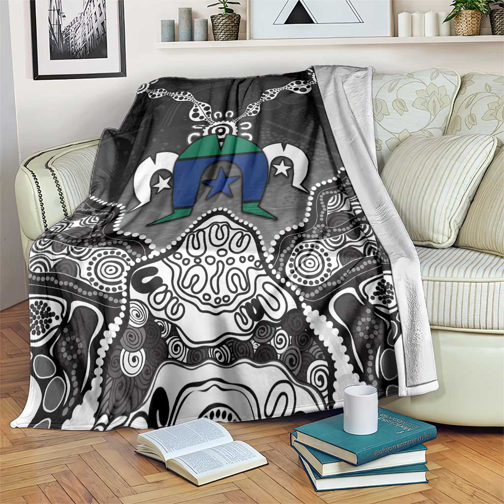 Torres Strait Islander Flag Blanket Dhari Indigenous Dotwork Pattern Art