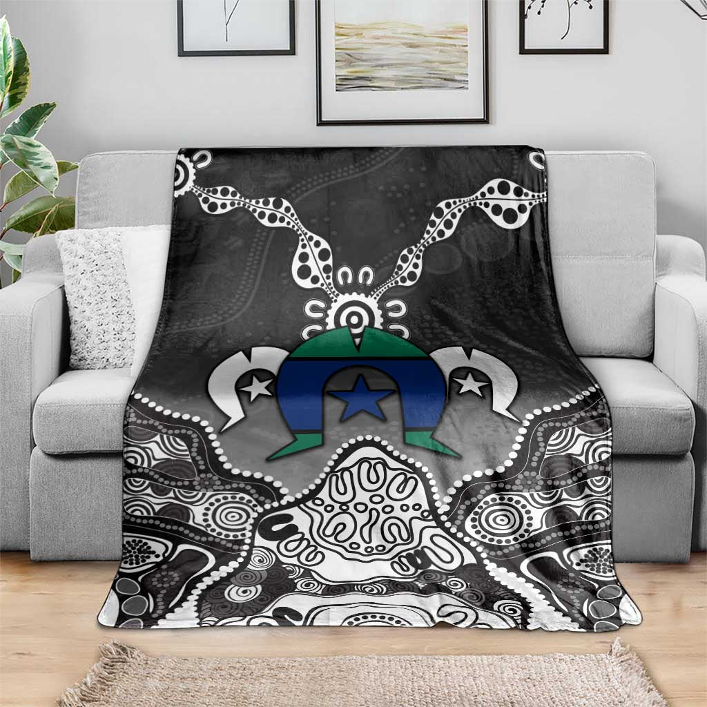 Torres Strait Islander Flag Blanket Dhari Indigenous Dotwork Pattern Art