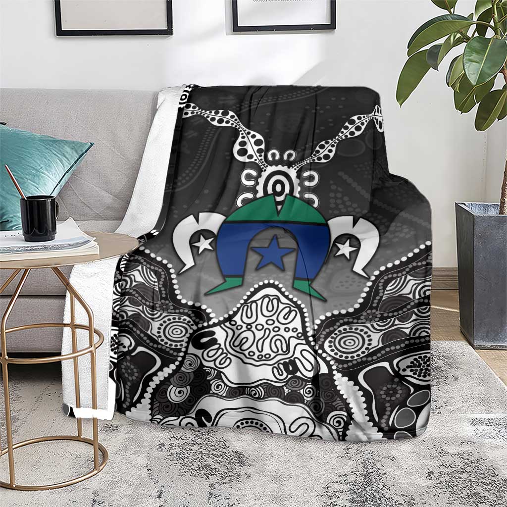 Torres Strait Islander Flag Blanket Dhari Indigenous Dotwork Pattern Art