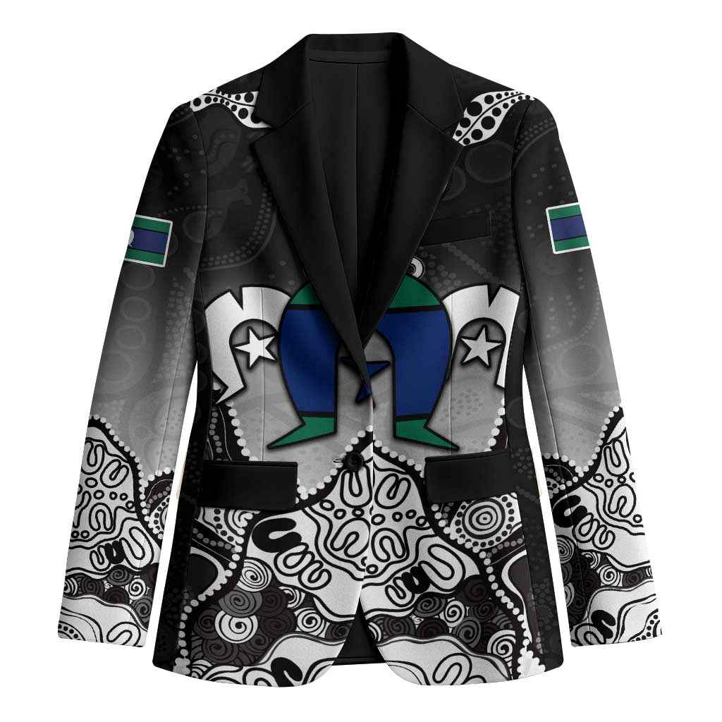 Torres Strait Islander Flag Blazer Dhari Indigenous Dotwork Pattern Art