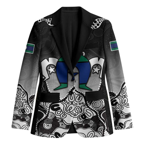Torres Strait Islander Flag Blazer Dhari Indigenous Dotwork Pattern Art