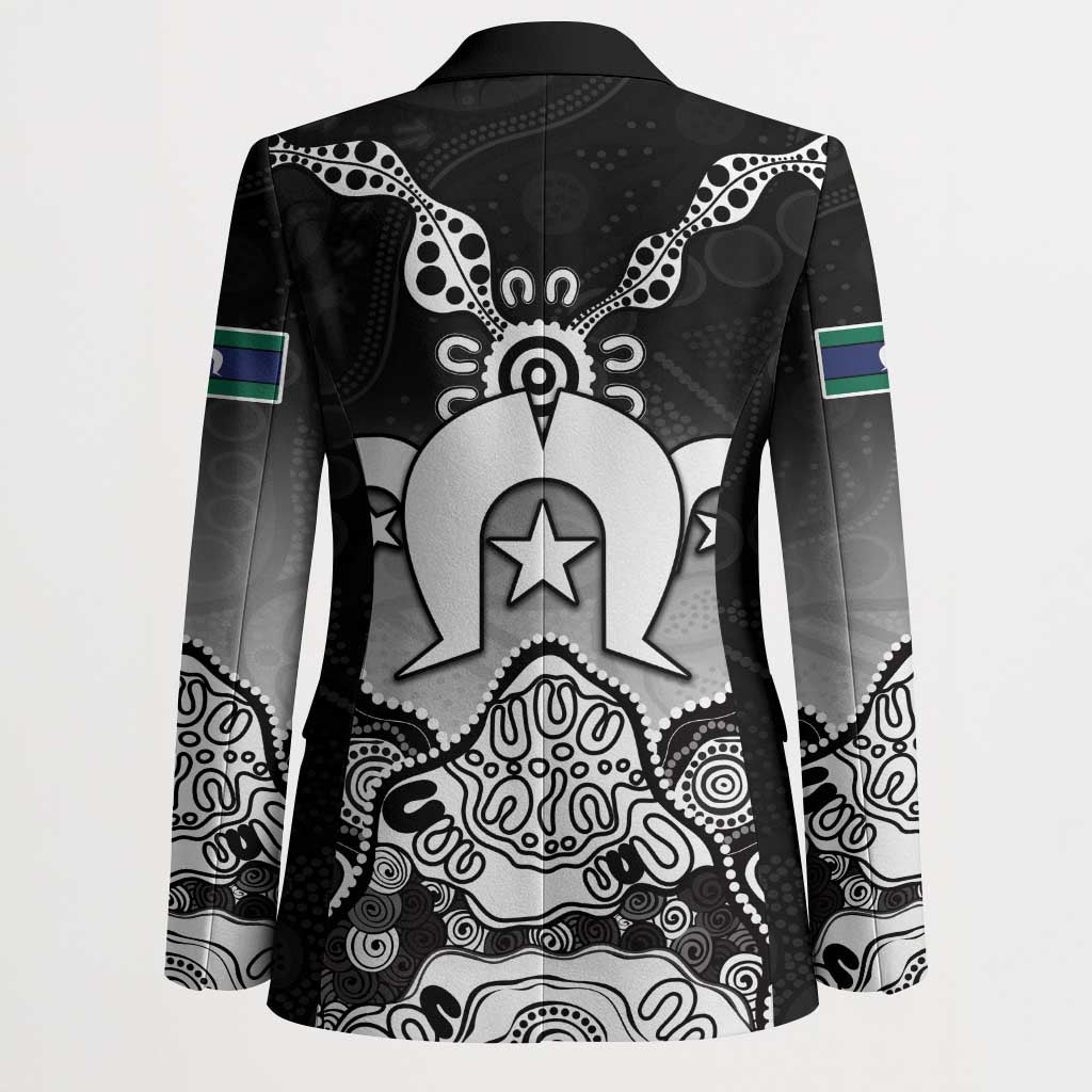 Torres Strait Islander Flag Blazer Dhari Indigenous Dotwork Pattern Art