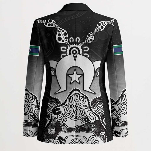 Torres Strait Islander Flag Blazer Dhari Indigenous Dotwork Pattern Art
