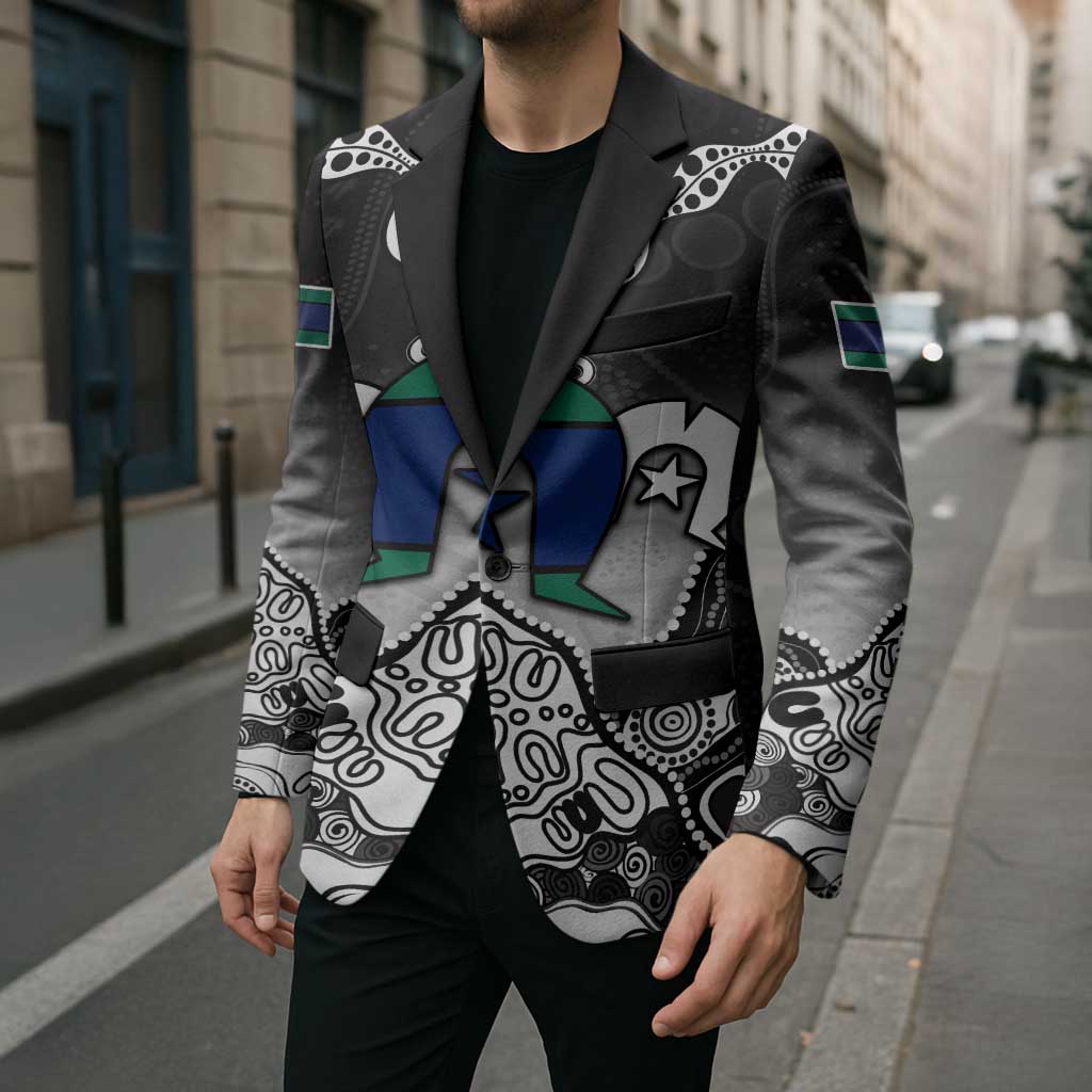 Torres Strait Islander Flag Blazer Dhari Indigenous Dotwork Pattern Art