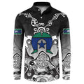 Torres Strait Islander Flag Button Sweatshirt Dhari Indigenous Dotwork Pattern Art