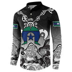 Torres Strait Islander Flag Button Sweatshirt Dhari Indigenous Dotwork Pattern Art
