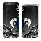 Torres Strait Islander Flag 4 in 1 Can Cooler Tumbler Dhari Indigenous Dotwork Pattern Art