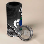 Torres Strait Islander Flag 4 in 1 Can Cooler Tumbler Dhari Indigenous Dotwork Pattern Art