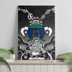 Torres Strait Islander Flag Canvas Wall Art Dhari Indigenous Dotwork Pattern Art