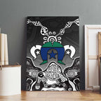 Torres Strait Islander Flag Canvas Wall Art Dhari Indigenous Dotwork Pattern Art