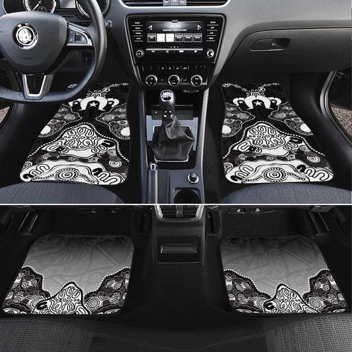 Torres Strait Islander Flag Car Mats Dhari Indigenous Dotwork Pattern Art
