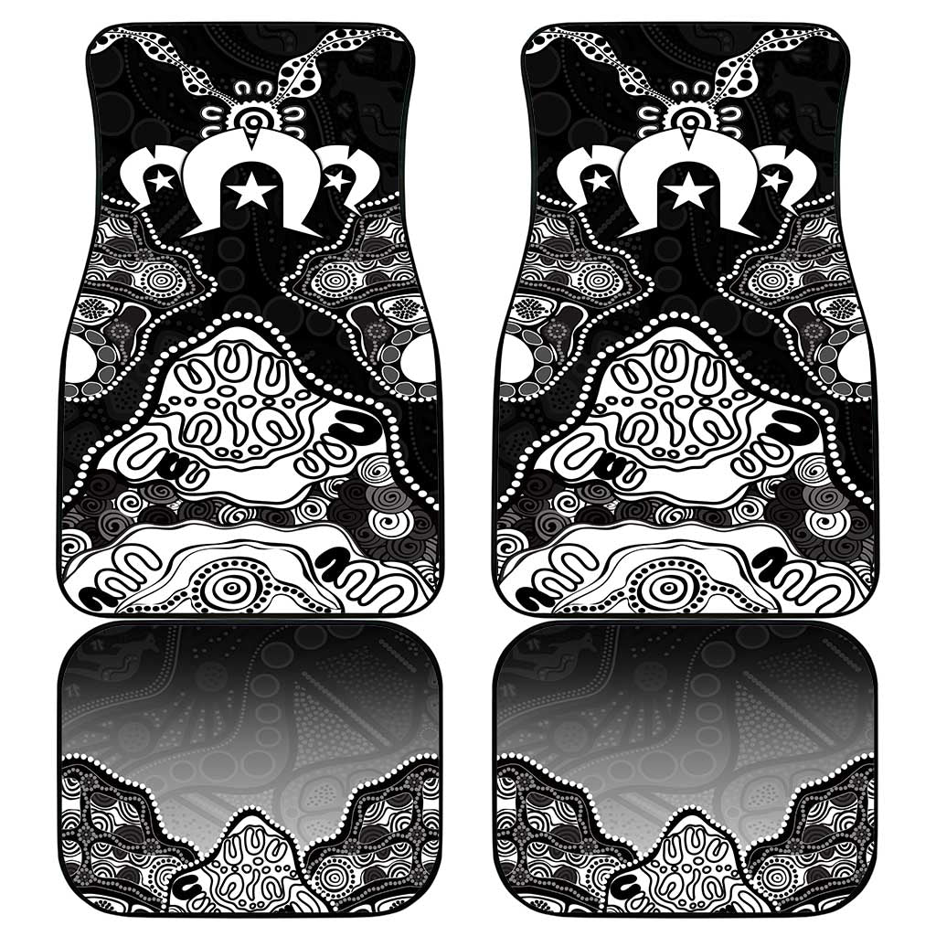 Torres Strait Islander Flag Car Mats Dhari Indigenous Dotwork Pattern Art