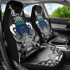 Torres Strait Islander Flag Car Seat Cover Dhari Indigenous Dotwork Pattern Art
