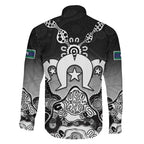 Torres Strait Islander Flag Family Matching Long Sleeve Bodycon Dress and Hawaiian Shirt Dhari Indigenous Dotwork Pattern Art