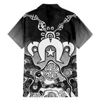 Torres Strait Islander Flag Family Matching Off Shoulder Maxi Dress and Hawaiian Shirt Dhari Indigenous Dotwork Pattern Art