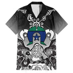Torres Strait Islander Flag Family Matching Off Shoulder Short Dress and Hawaiian Shirt Dhari Indigenous Dotwork Pattern Art