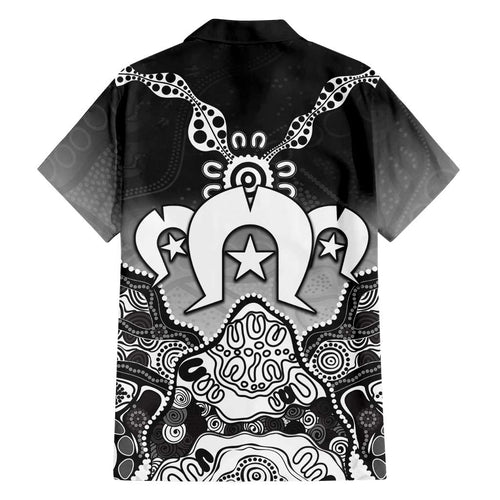 Torres Strait Islander Flag Hawaiian Shirt Dhari Indigenous Dotwork Pattern Art