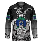 Torres Strait Islander Flag Hockey Jersey Dhari Indigenous Dotwork Pattern Art