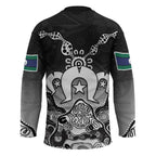 Torres Strait Islander Flag Hockey Jersey Dhari Indigenous Dotwork Pattern Art