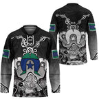 Torres Strait Islander Flag Hockey Jersey Dhari Indigenous Dotwork Pattern Art