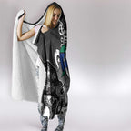 Torres Strait Islander Flag Hooded Blanket Dhari Indigenous Dotwork Pattern Art
