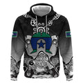 Torres Strait Islander Flag Hoodie Dhari Indigenous Dotwork Pattern Art