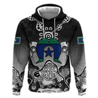 Torres Strait Islander Flag Hoodie Dhari Indigenous Dotwork Pattern Art