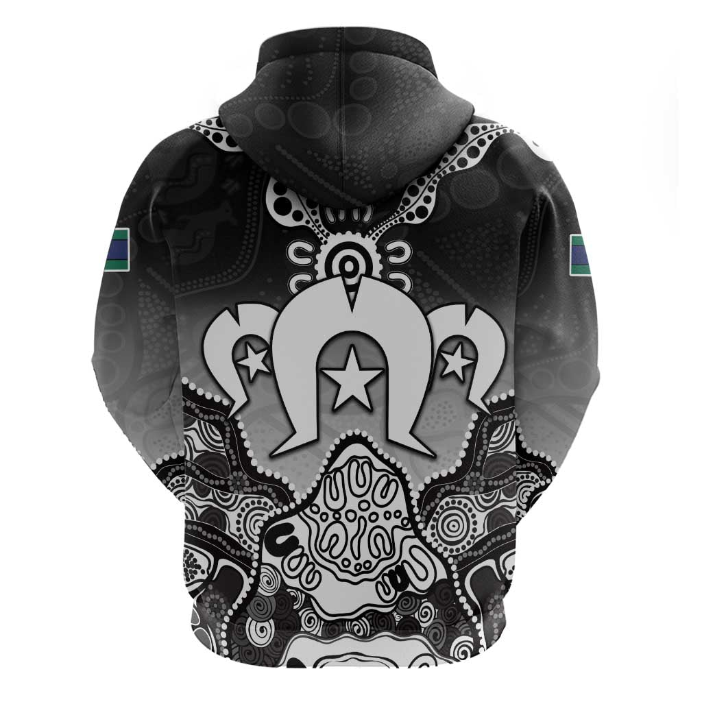 Torres Strait Islander Flag Hoodie Dhari Indigenous Dotwork Pattern Art