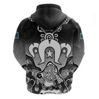 Torres Strait Islander Flag Hoodie Dhari Indigenous Dotwork Pattern Art