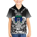 Torres Strait Islander Flag Kid Hawaiian Shirt Dhari Indigenous Dotwork Pattern Art