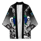 Torres Strait Islander Flag Kimono Dhari Indigenous Dotwork Pattern Art