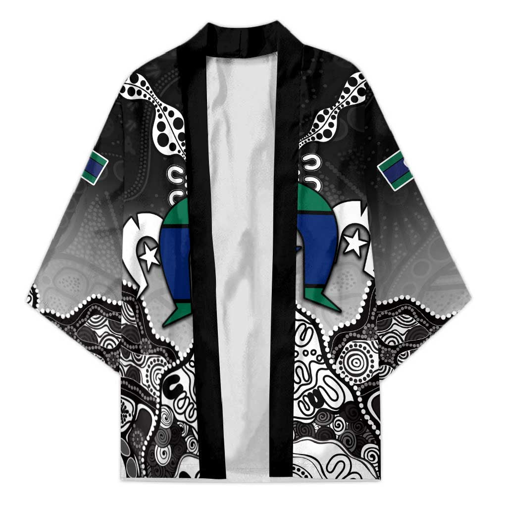 Torres Strait Islander Flag Kimono Dhari Indigenous Dotwork Pattern Art