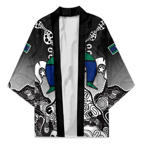Torres Strait Islander Flag Kimono Dhari Indigenous Dotwork Pattern Art