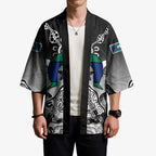 Torres Strait Islander Flag Kimono Dhari Indigenous Dotwork Pattern Art