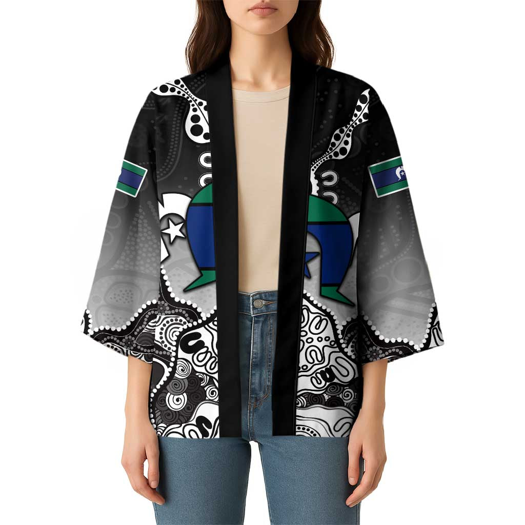Torres Strait Islander Flag Kimono Dhari Indigenous Dotwork Pattern Art