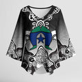 Torres Strait Islander Flag Kimono Sleeve Blouse Dhari Indigenous Dotwork Pattern Art