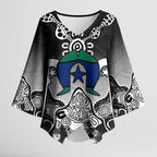 Torres Strait Islander Flag Kimono Sleeve Blouse Dhari Indigenous Dotwork Pattern Art