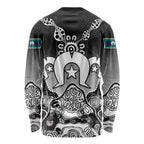 Torres Strait Islander Flag Long Sleeve Shirt Dhari Indigenous Dotwork Pattern Art