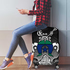 Torres Strait Islander Flag Luggage Cover Dhari Indigenous Dotwork Pattern Art