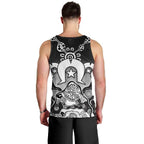 Torres Strait Islander Flag Men Tank Top Dhari Indigenous Dotwork Pattern Art