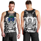 Torres Strait Islander Flag Men Tank Top Dhari Indigenous Dotwork Pattern Art